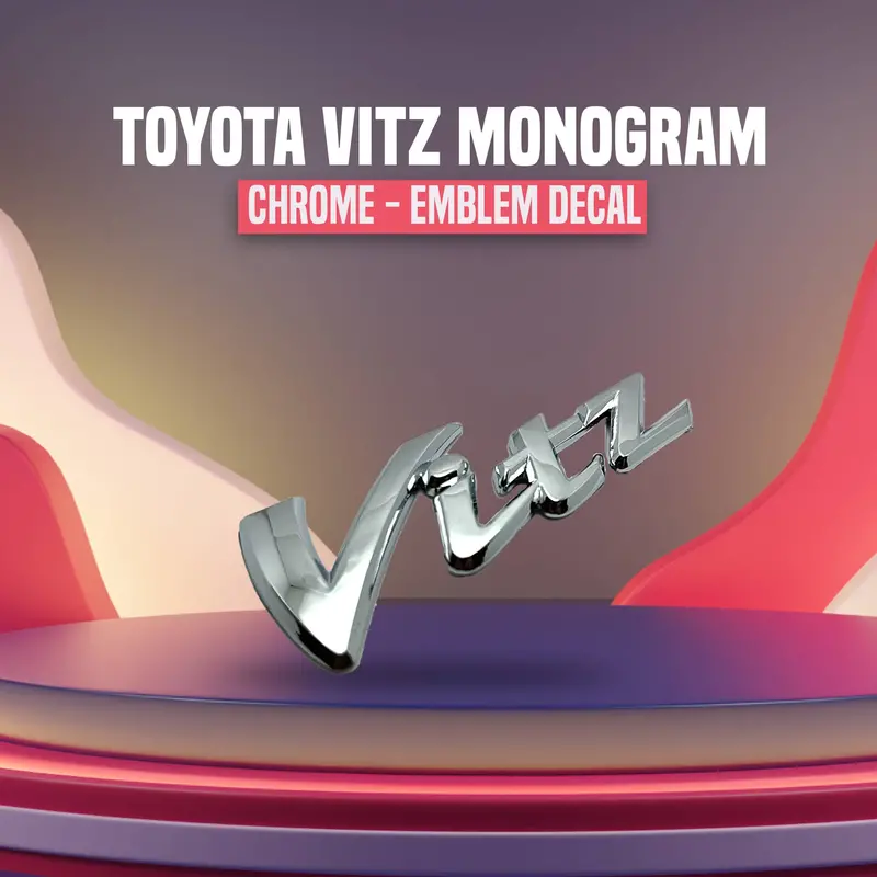 3D Metal Vitz Logo Chrome - For Toyota Vitz 1