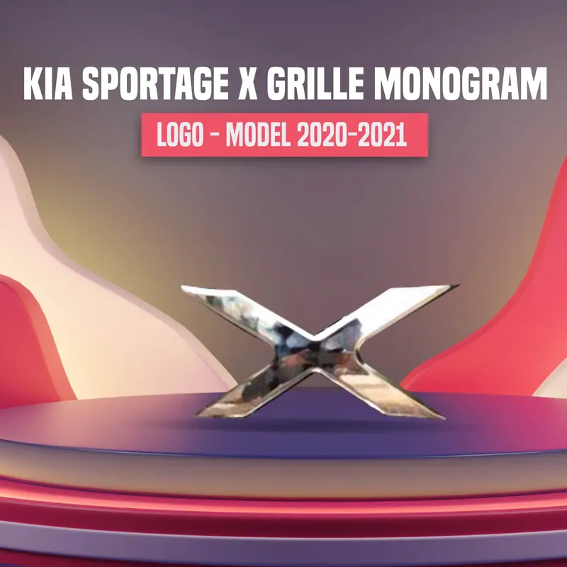 3D Metal X Grille Logo Black For Kia Sportage - Model 2020-2024 1