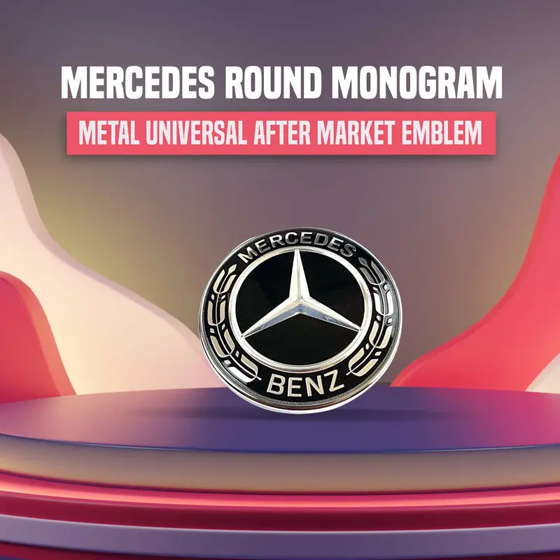 3D Round Metal Mercedes Benz Logo With Double Tape 1
