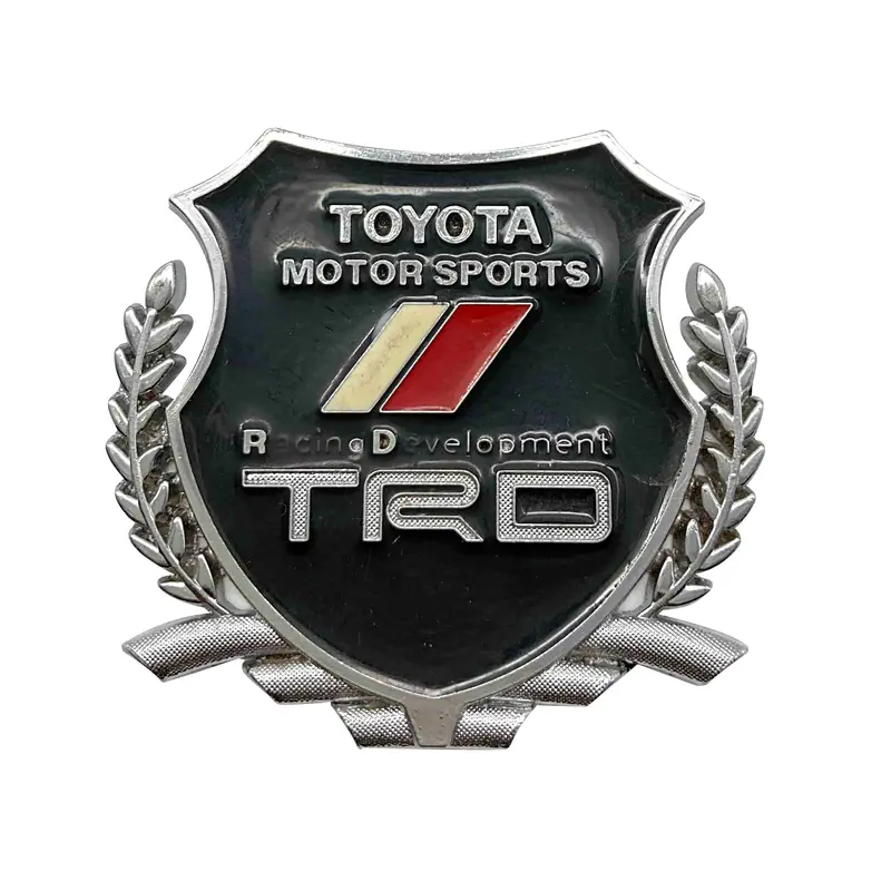 3D Toyota Motor Sports Trd Metal Logo Black Chrome 2