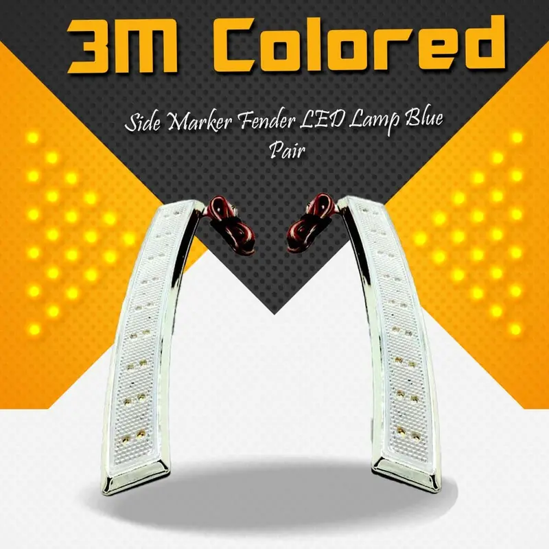 3M Colored Side Marker Fender Led Lamp White - Pair - Led Side Marker Light Side Repeater Turn Signal Light Led Panel 1