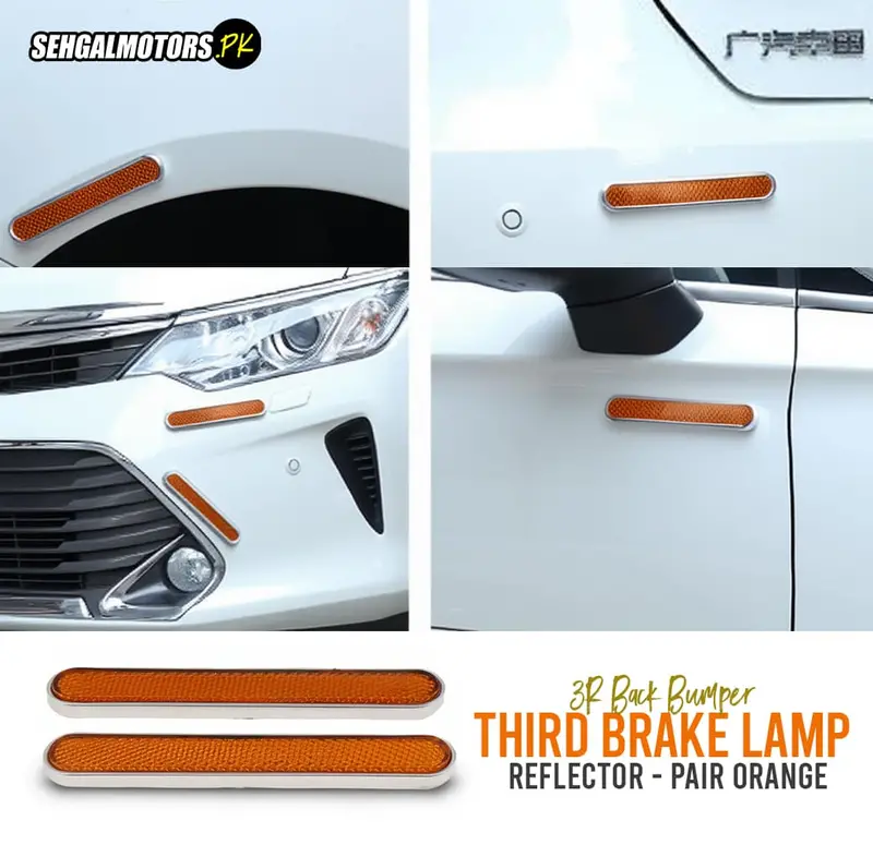 3R Back Bumper Third Brake Lamp Reflector - Pair Orange 1