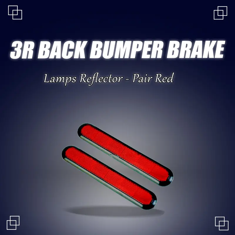 3R Back Bumper Third Brake Lamp Reflector - Pair Red 1