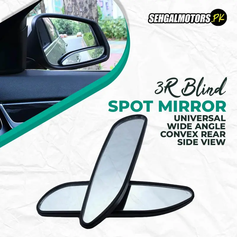 3R Blind Spot Mirror Universal Wide Angle Convex Rear Side View For Car - 2Pc 1