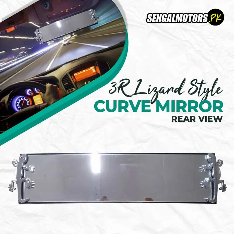 3R Lizard Style Curve Rear View Mirror 270 Mm - High Visibility Scratch Proof  3R-305 1