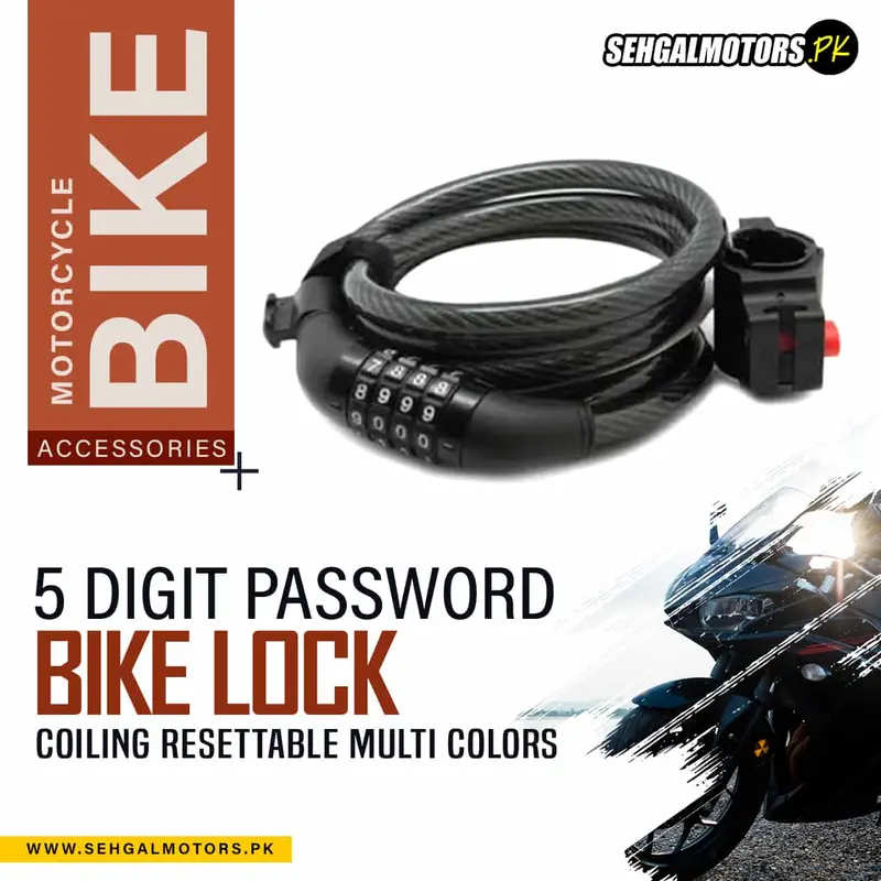 4 Digit Password Bike Lock Coiling Resettable Multi Colors 1