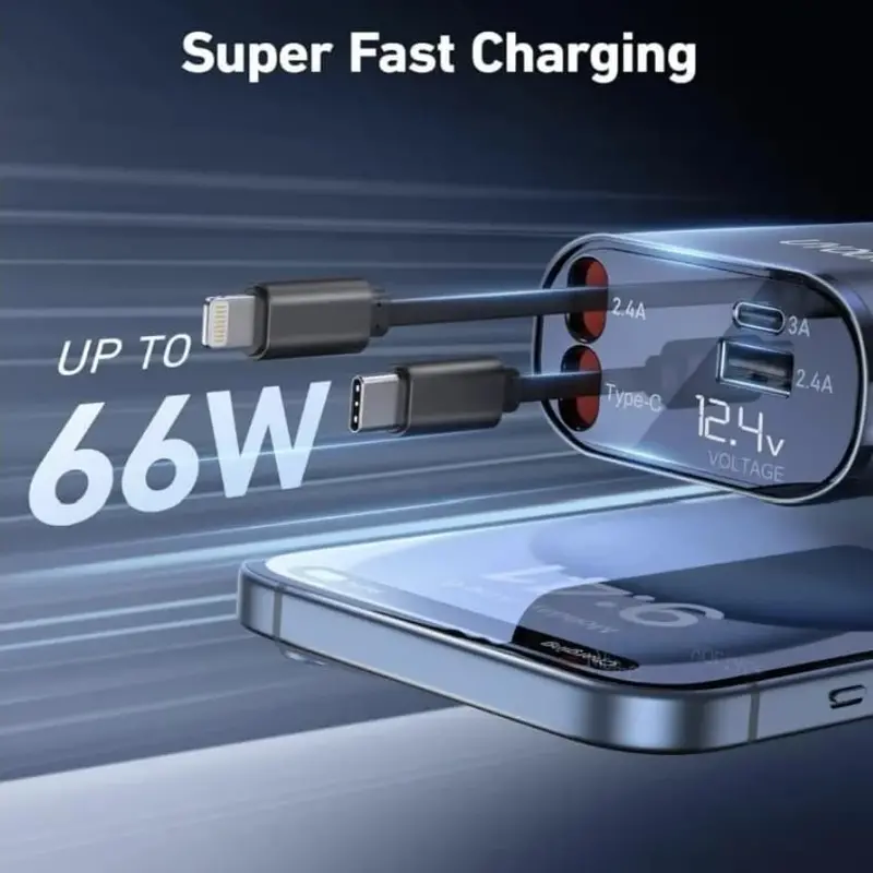 4 In 1 Retractable Dual Usb Fast Charger 100W 1