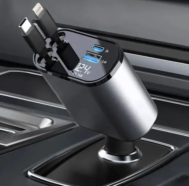 4 In 1 Retractable Dual Usb Fast Charger 100W 2