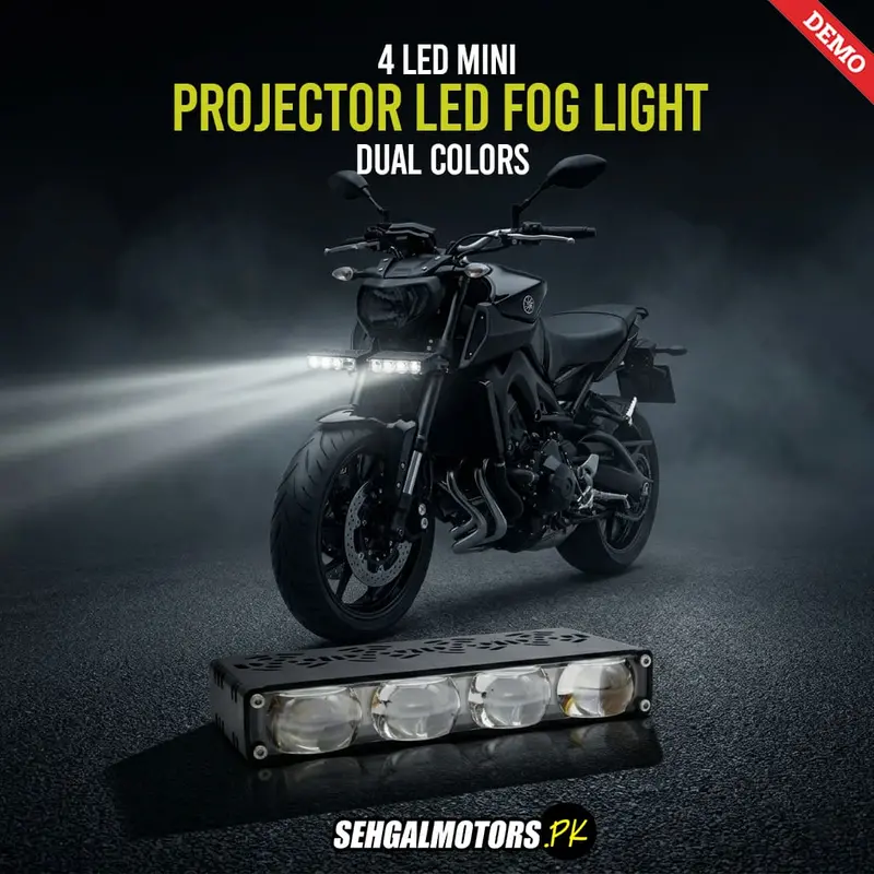 4 Led Mini Projector Led Fog Light Dual Colors For Motorbikes 1