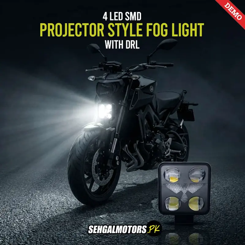 4 Led Smd Projector Style With Drl Fog Light For Bike 12V-24V 1