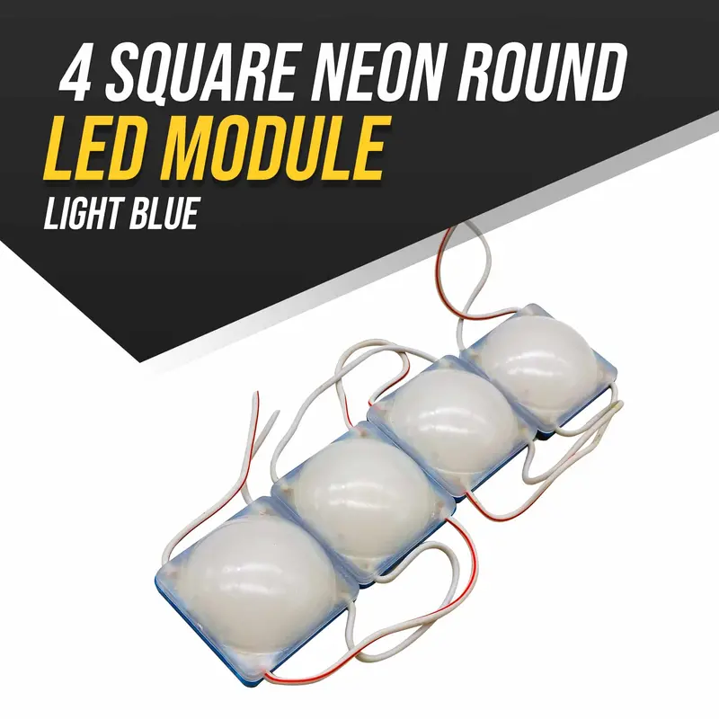 4 Square Neon Round Led Module Light Blue 1