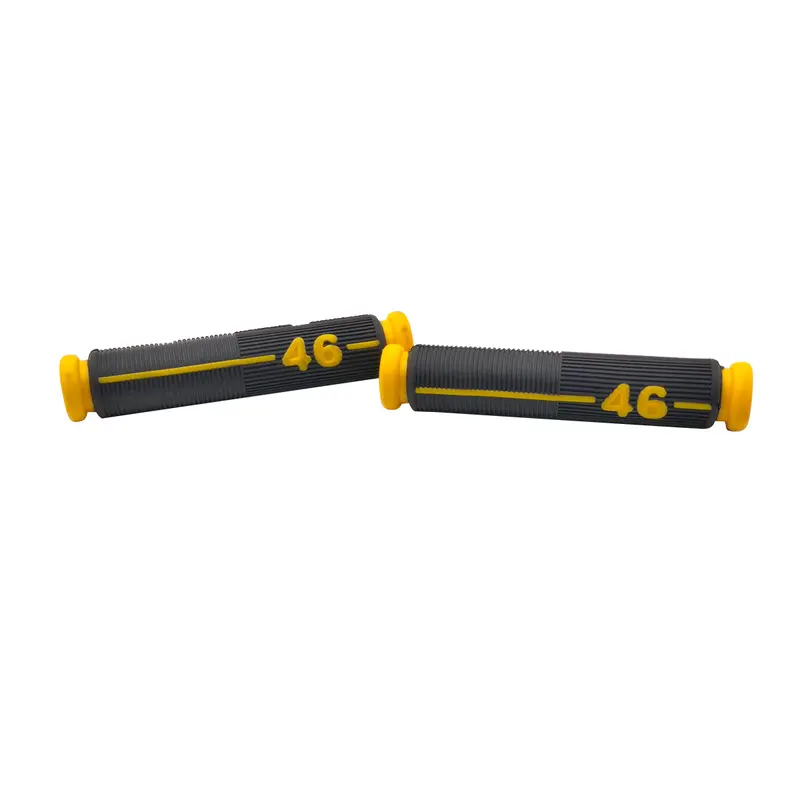 46 Rubber Motorcycle Bike Front Brake And Clutch Lever Grips Pair - Black Yellow 2