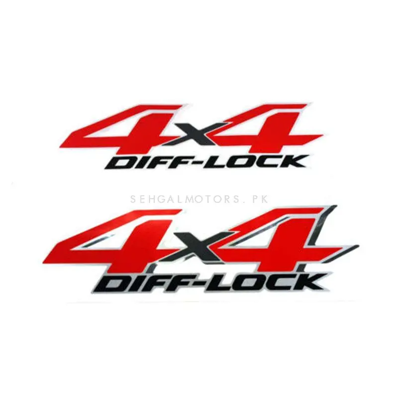 4X4 Diff Lock Red Sticker Decal Rear For Toyota Hilux Revo - Pair - 27Cm X 8Cm 2