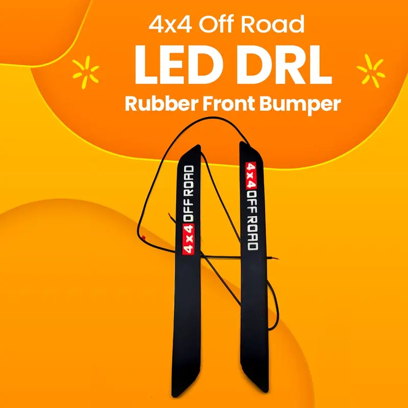 4X4 Off Road Rubber Front Bumper Led Drl A90357 1