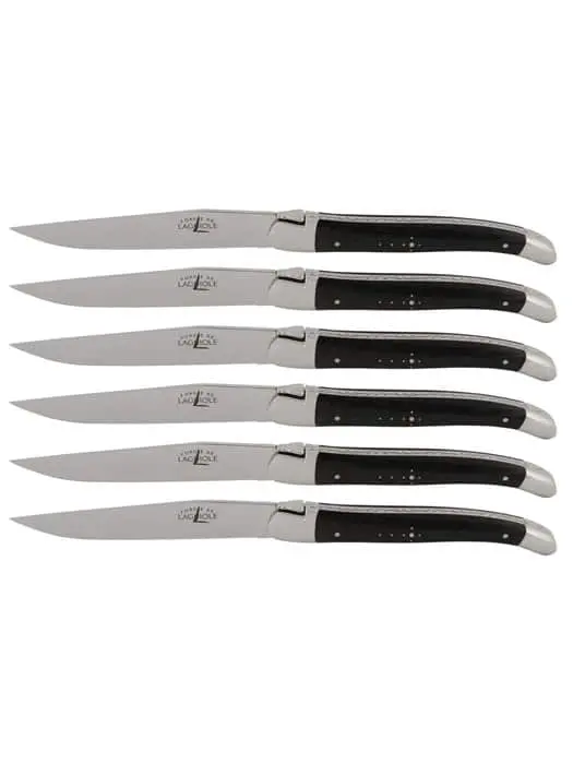 6 Couteaux De Table Ébène - Forge De Laguiole 1