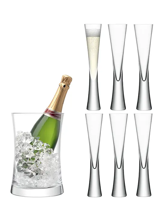 6 Flûtes Et Un Seau À Champagne Moya - Lsa 1