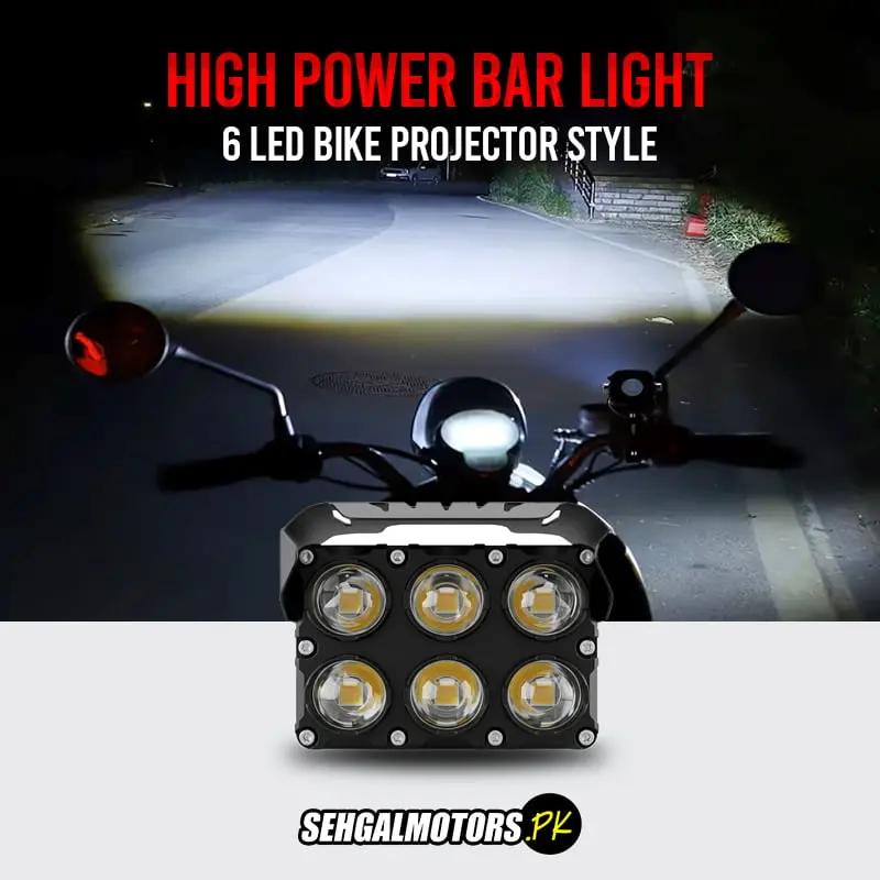6 Led Bike Projector Style High Power Bar Light For Clear Visibility Design B Each 1