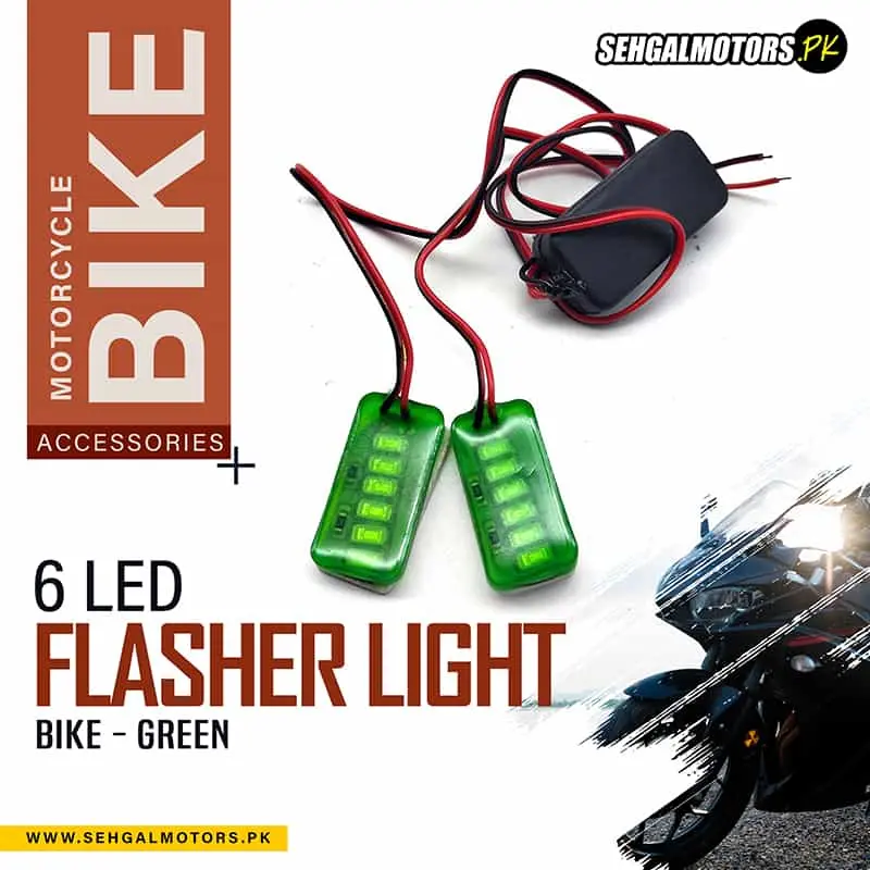 6 Led Flasher Light For Motorcycle Bike - Green A703285 1