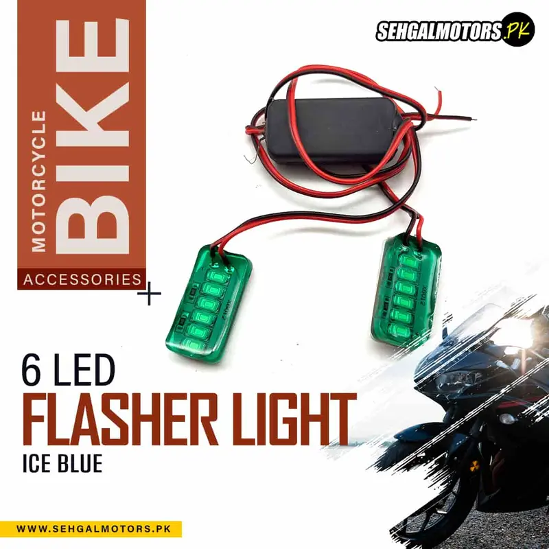 6 Led Flasher Light For Motorcycle Bike - Ice Blue A703285 1