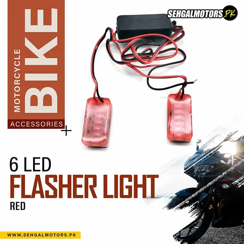 6 Led Flasher Light For Motorcycle Bike - Red A703285 1
