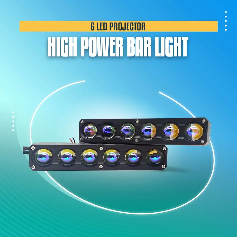 6 Led Projector High Power Bar Light Pair - 3.81 Cm 1