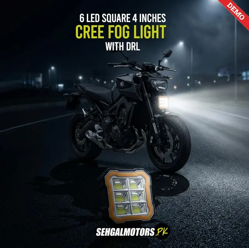 6 Led Square 4 Inches Cree Fog Light With Drl – For Bikes - 8010 1