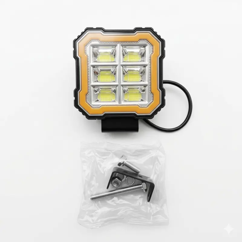 6 Led Square 4 Inches Cree Fog Light With Drl – For Bikes - 8010 2
