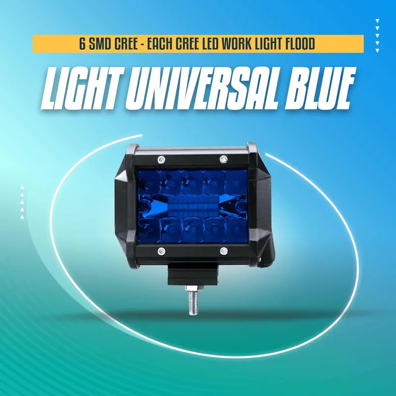 6 Smd Cree Light Universal Blue - Each - Cree Led Work Light Flood Spot Light Offroad Driving Led Light Bar 1