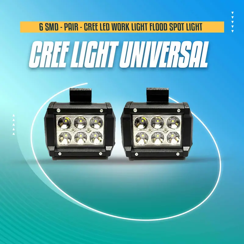 6 Smd Cree Light Universal - Pair - Cree Led Work Light Flood Spot Light Offroad Driving Led Light Bar 1