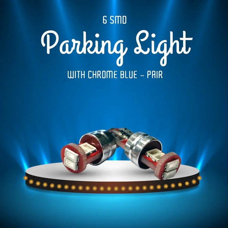 6 Smd Parking Light With Chrome Blue - Pair 1