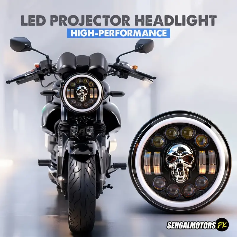 7-Inch Led Projector Headlight For Bikes - High-Performance Design B - (12V-24V) 1
