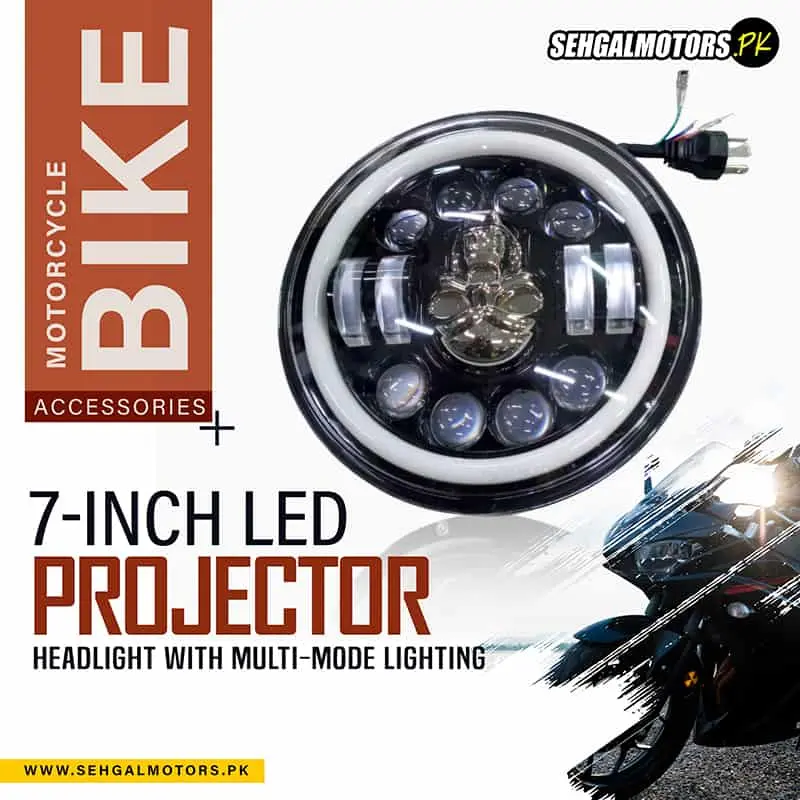7-Inch Led Projector Headlight For Bikes - High-Performance Design B - (12V-24V) 2