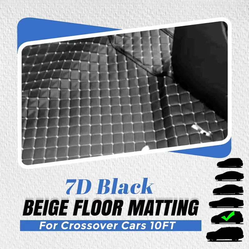 7D Black Beige Floor Matting For Crossover Cars 10Ft 1