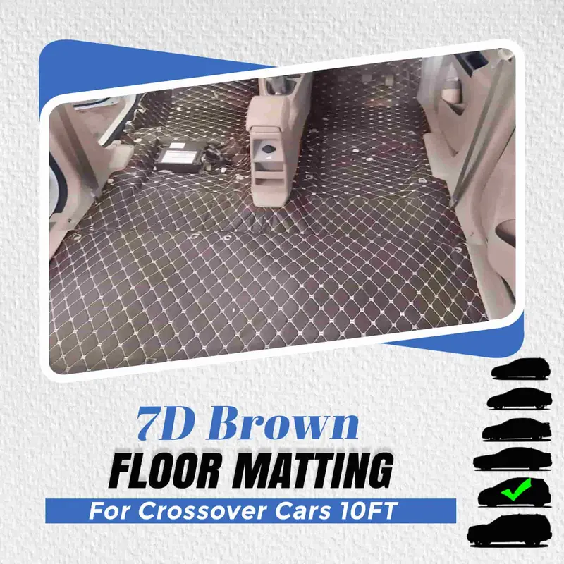 7D Brown Floor Matting For Crossover Cars 10Ft 1