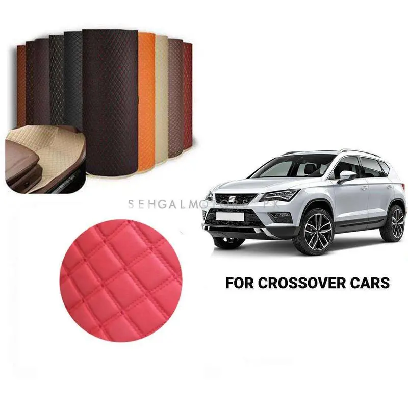 7D Red Red Floor Matting For Crossover Cars 10Ft 2