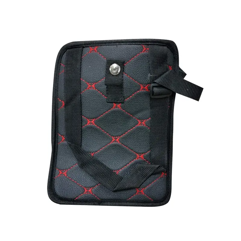 7D Style Small Travel Carry Leather Bag - Black Red 2
