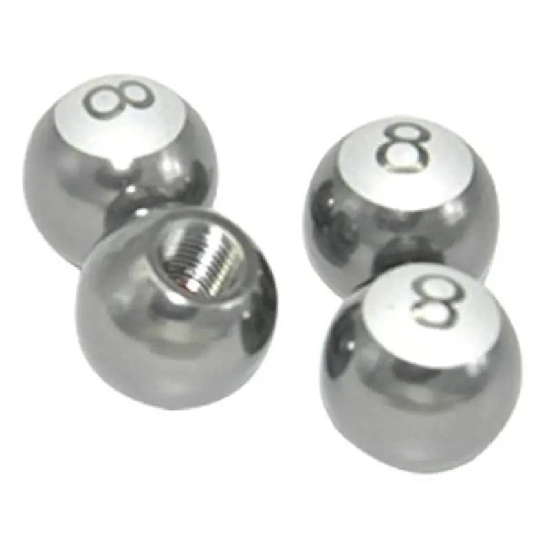 8 Ball Pool Tyre/Tire Air Valves 4 Pcs Chrome 2