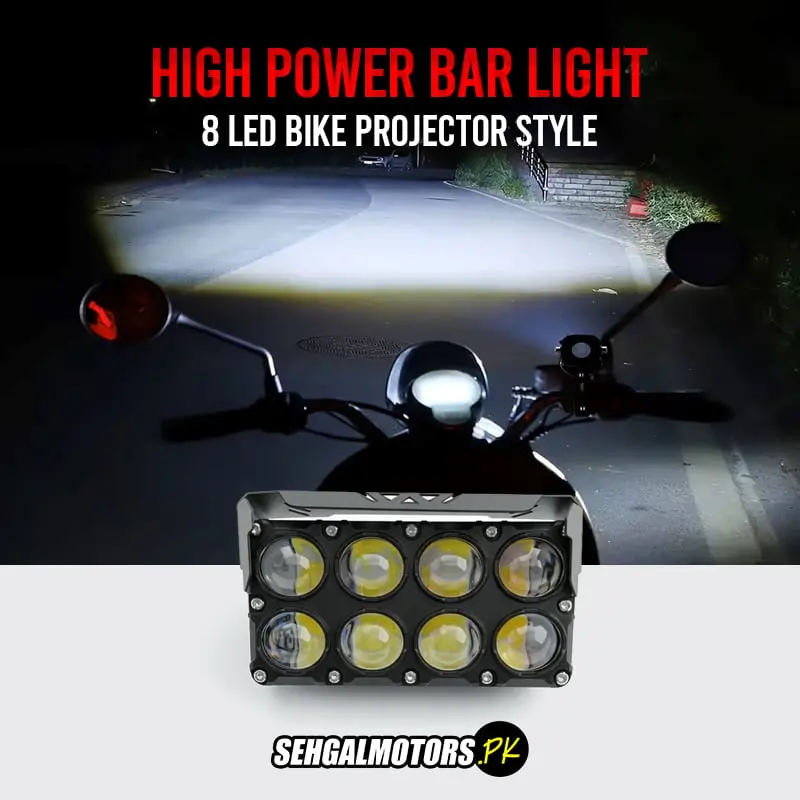 8 Led Bike Projector Style High Power Bar Light For Clear Visibility Each 1