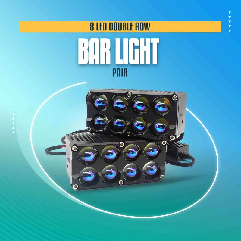 8 Led Double Row Bar Light Pair - 6.35 Cm 1