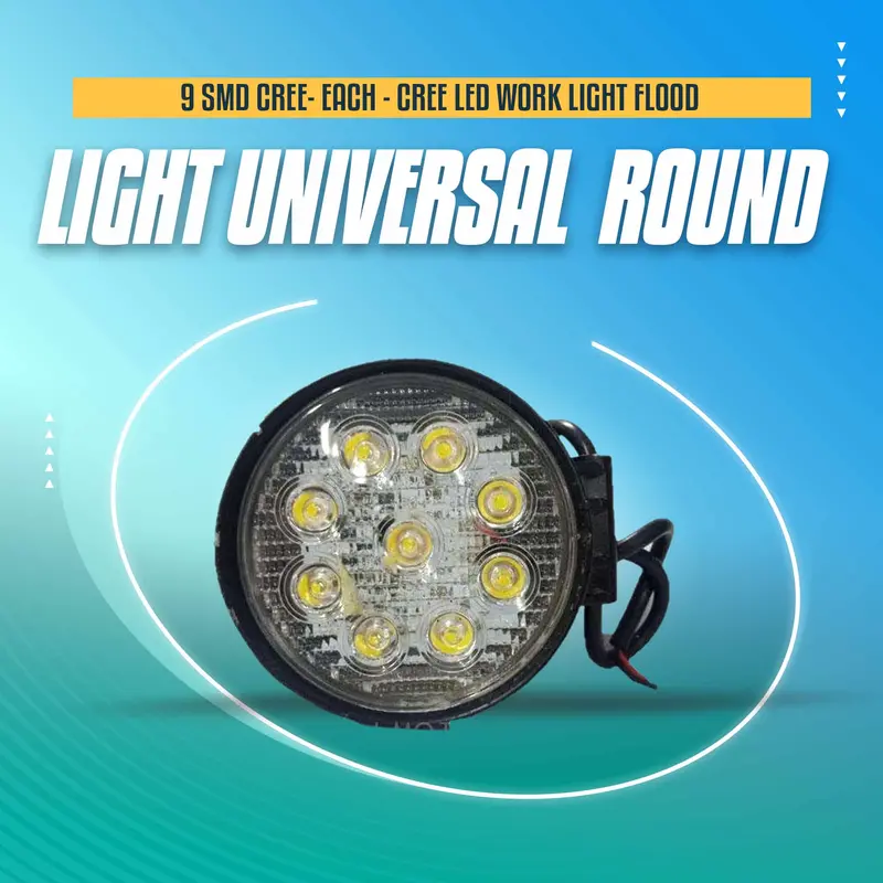 9 Smd Cree Light Universal Round - Each - Cree Led Work Light Flood Spot Light Offroad Driving Led Light Bar 1