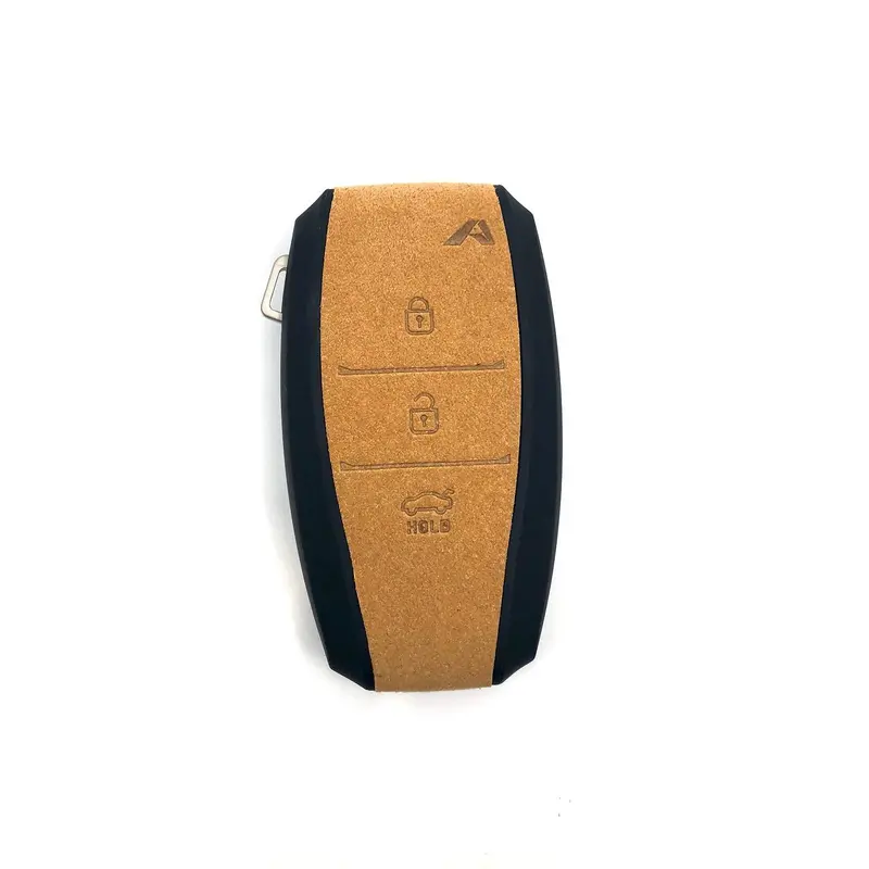 Aegis Aero Alcantara Leather Hyundai I30 (2600) 3 Button Smart Key Case - Brown 1