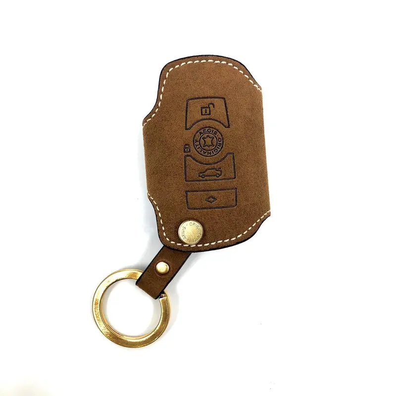 Aegis Alcantara Bmw2 Smart Car Key Holder - Brown 1