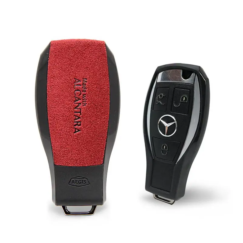 Aegis Car Key Holder - Alcantara Aero Type For Mercedes Benz N1 -  Red 1