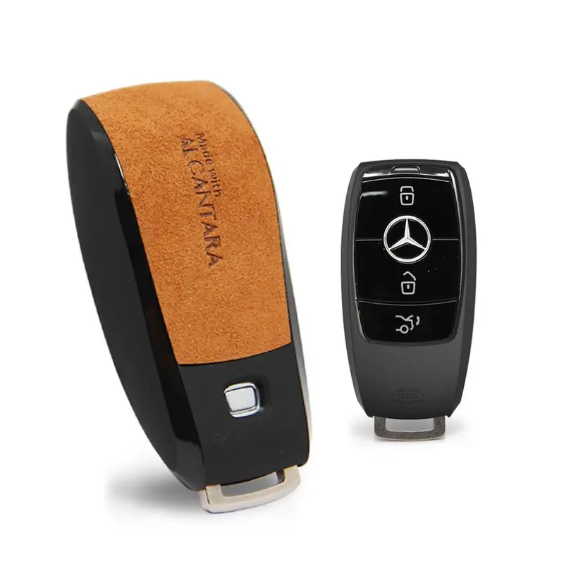 Aegis Car Key Holder - Alcantara For Mercedes Benz N2 - Brown 1