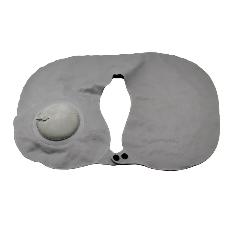 Air Filling Neck Rest Pillow Cushion- Grey 2