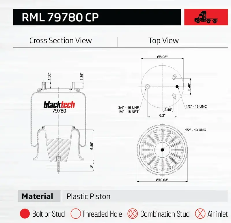 Air Spring Air Bag Rolling Lobe Btc9780 1