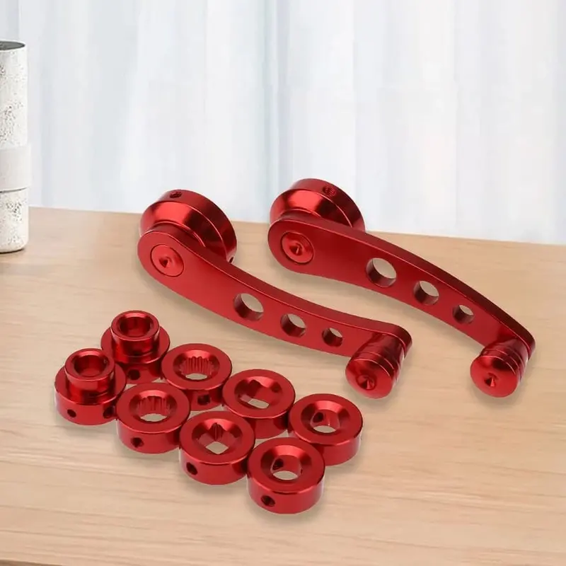 Aluminium Car Window Winder Pair - Red 1