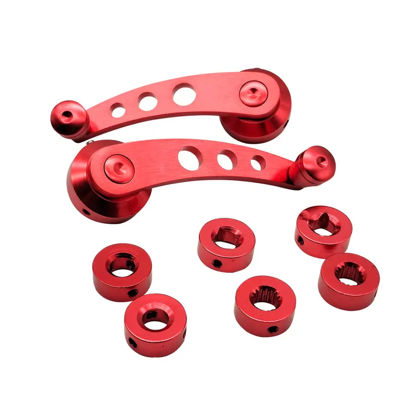 Aluminium Car Window Winder Pair - Red 2