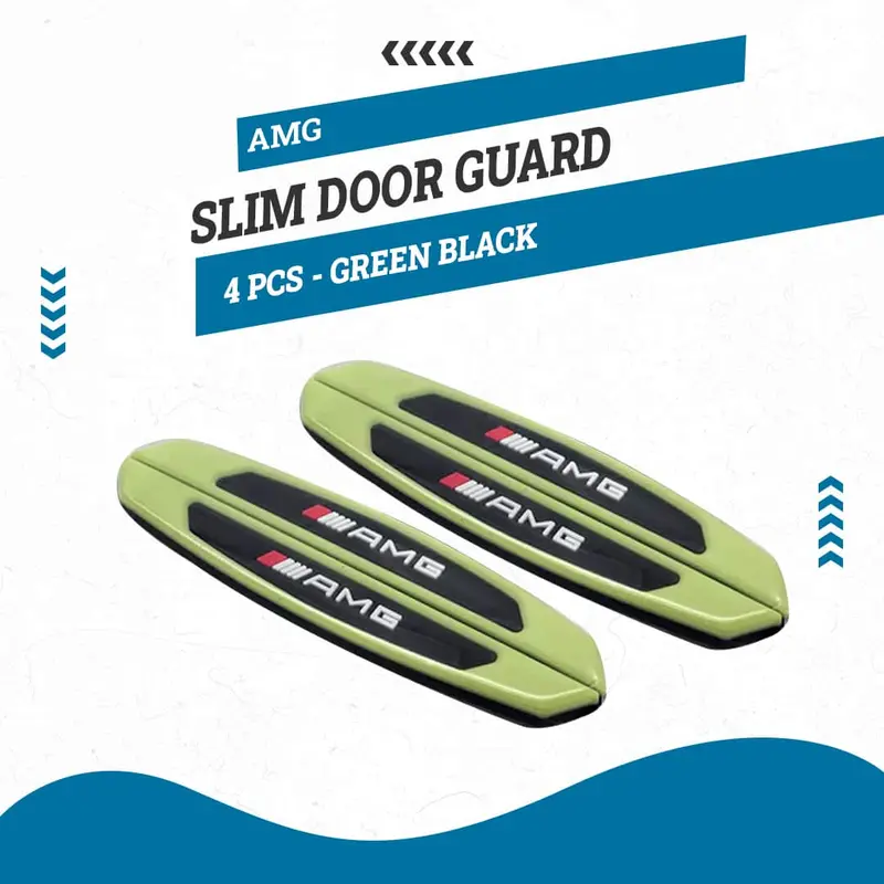 Amg Slim Door Guard 4 Pcs - Green Black - Edge Protection Anti-Scratch Buffer Strip 1
