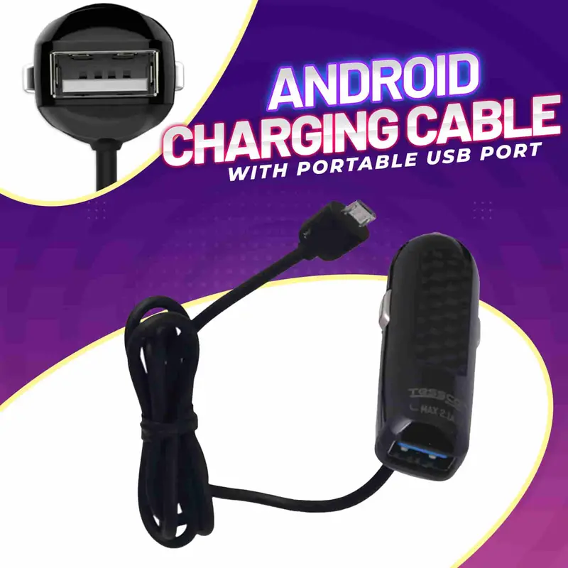 Android Charging Cable With Portable Usb Port 1